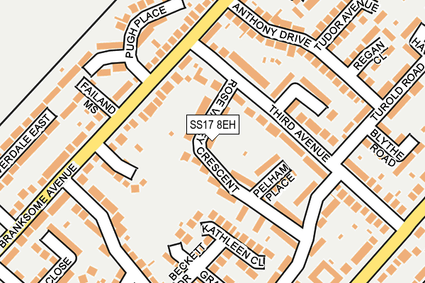 SS17 8EH map - OS OpenMap – Local (Ordnance Survey)