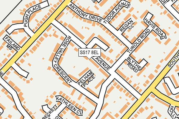 SS17 8EL map - OS OpenMap – Local (Ordnance Survey)