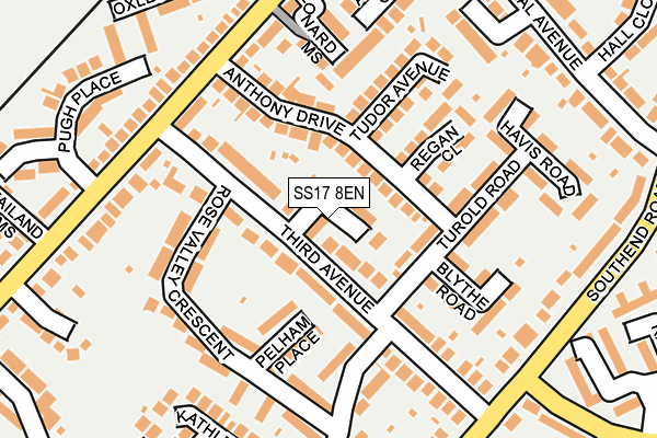 SS17 8EN map - OS OpenMap – Local (Ordnance Survey)