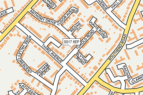 SS17 8EP map - OS OpenMap – Local (Ordnance Survey)