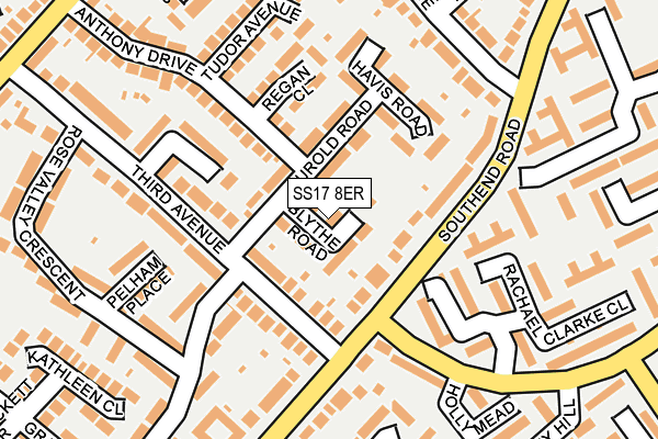 SS17 8ER map - OS OpenMap – Local (Ordnance Survey)