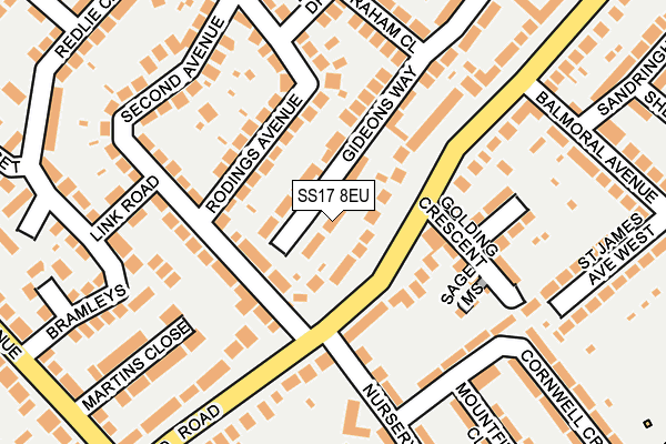 SS17 8EU map - OS OpenMap – Local (Ordnance Survey)