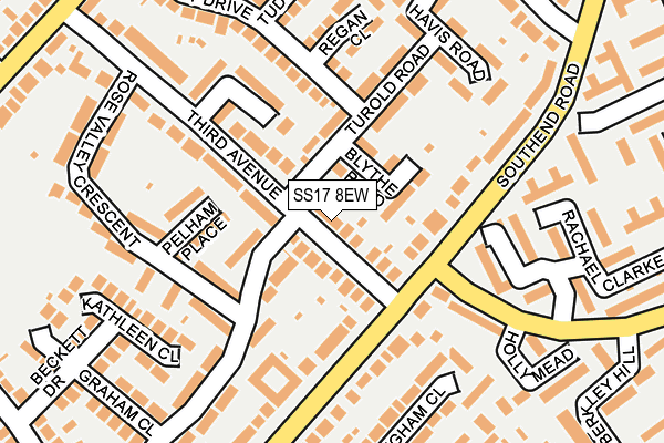 SS17 8EW map - OS OpenMap – Local (Ordnance Survey)
