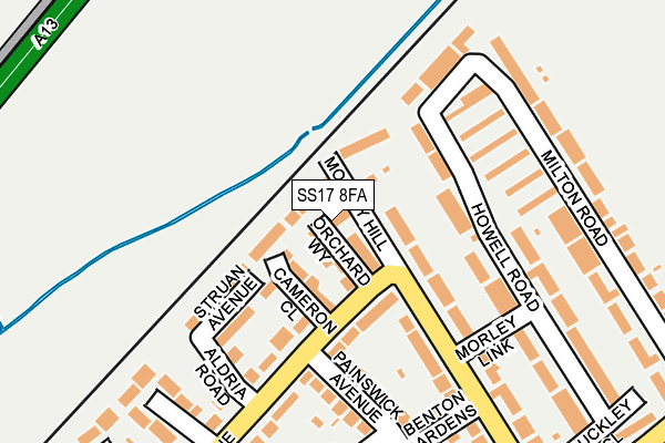 SS17 8FA map - OS OpenMap – Local (Ordnance Survey)