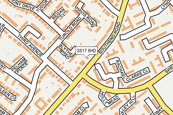 SS17 8HD map - OS OpenMap – Local (Ordnance Survey)