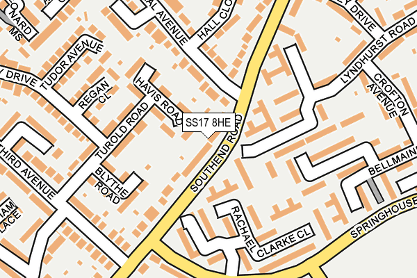 SS17 8HE map - OS OpenMap – Local (Ordnance Survey)