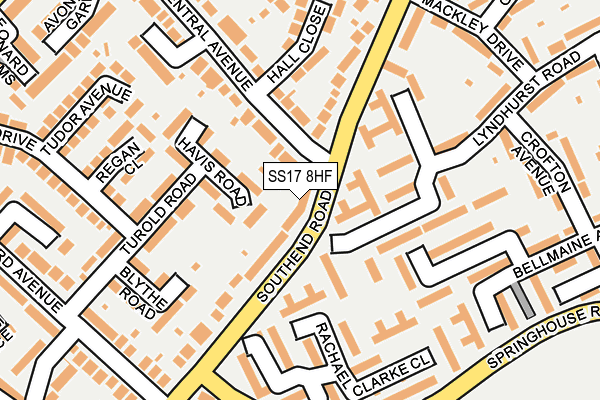 SS17 8HF map - OS OpenMap – Local (Ordnance Survey)