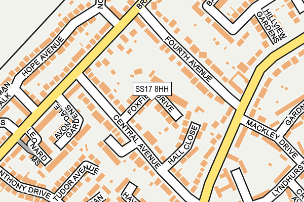SS17 8HH map - OS OpenMap – Local (Ordnance Survey)