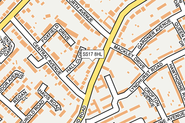 SS17 8HL map - OS OpenMap – Local (Ordnance Survey)