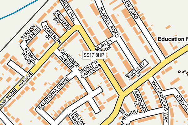 SS17 8HP map - OS OpenMap – Local (Ordnance Survey)