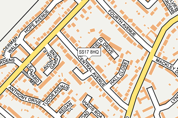 SS17 8HQ map - OS OpenMap – Local (Ordnance Survey)