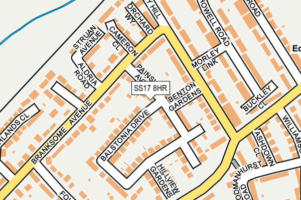 SS17 8HR map - OS OpenMap – Local (Ordnance Survey)
