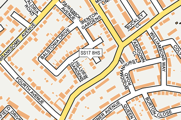 SS17 8HS map - OS OpenMap – Local (Ordnance Survey)