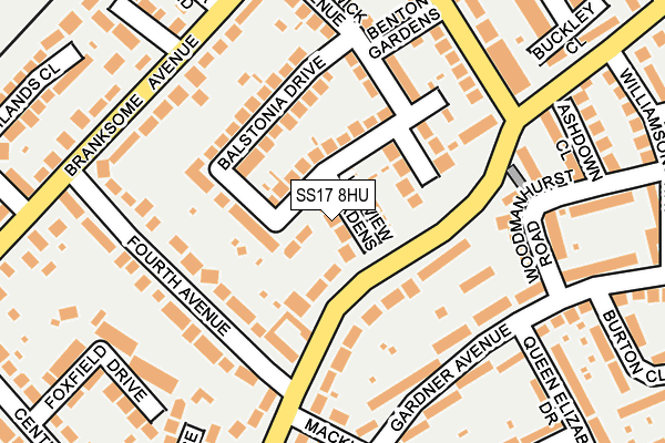 SS17 8HU map - OS OpenMap – Local (Ordnance Survey)