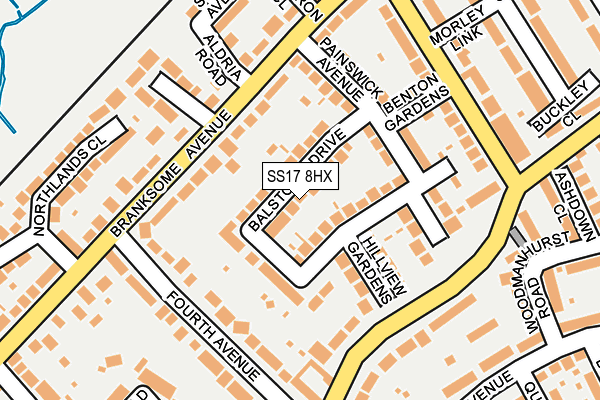 SS17 8HX map - OS OpenMap – Local (Ordnance Survey)