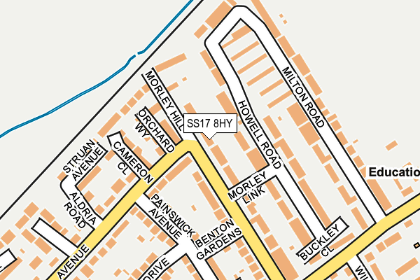 SS17 8HY map - OS OpenMap – Local (Ordnance Survey)