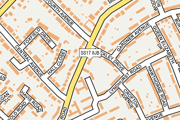 SS17 8JB map - OS OpenMap – Local (Ordnance Survey)