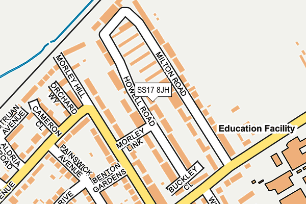 SS17 8JH map - OS OpenMap – Local (Ordnance Survey)