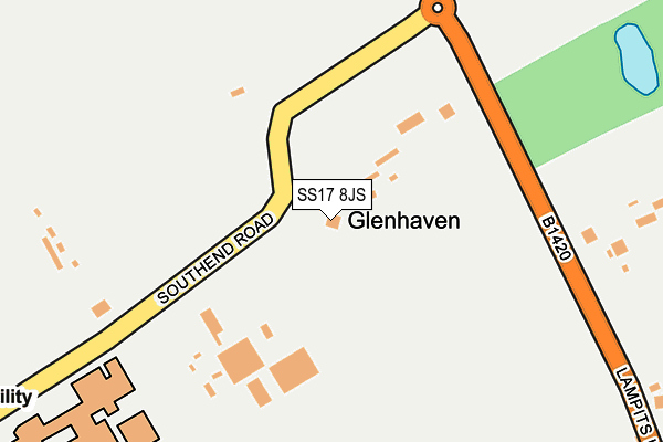 SS17 8JS map - OS OpenMap – Local (Ordnance Survey)