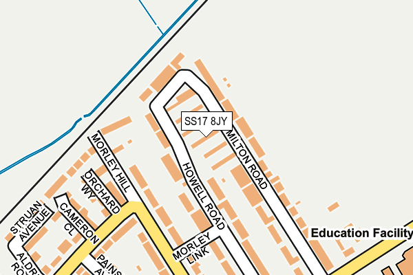 SS17 8JY map - OS OpenMap – Local (Ordnance Survey)