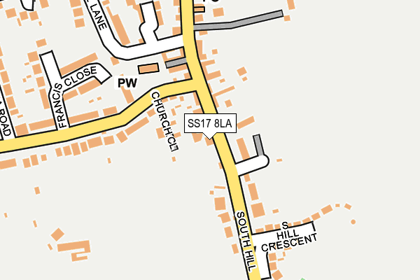 SS17 8LA map - OS OpenMap – Local (Ordnance Survey)
