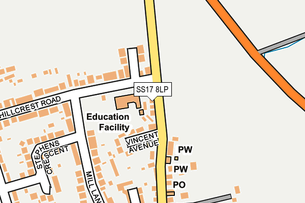 SS17 8LP map - OS OpenMap – Local (Ordnance Survey)