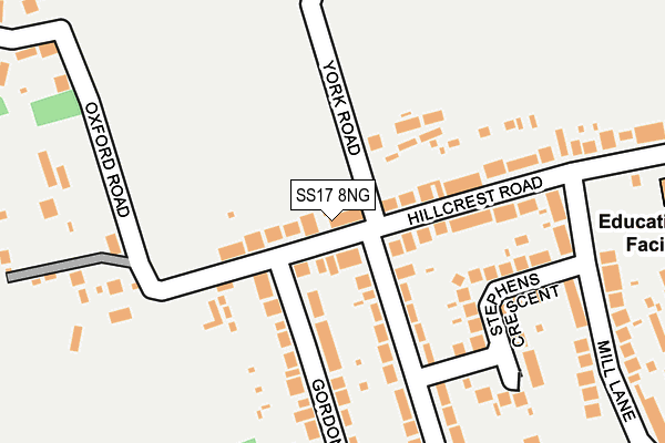 SS17 8NG map - OS OpenMap – Local (Ordnance Survey)
