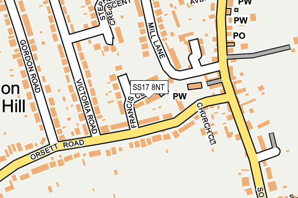 SS17 8NT map - OS OpenMap – Local (Ordnance Survey)
