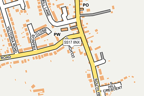 SS17 8NX map - OS OpenMap – Local (Ordnance Survey)