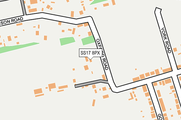 SS17 8PX map - OS OpenMap – Local (Ordnance Survey)