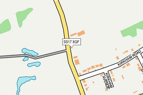 SS17 8QF map - OS OpenMap – Local (Ordnance Survey)