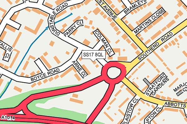 SS17 8QL map - OS OpenMap – Local (Ordnance Survey)