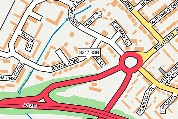SS17 8QN map - OS OpenMap – Local (Ordnance Survey)