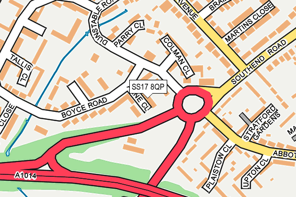 SS17 8QP map - OS OpenMap – Local (Ordnance Survey)