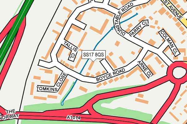 SS17 8QS map - OS OpenMap – Local (Ordnance Survey)