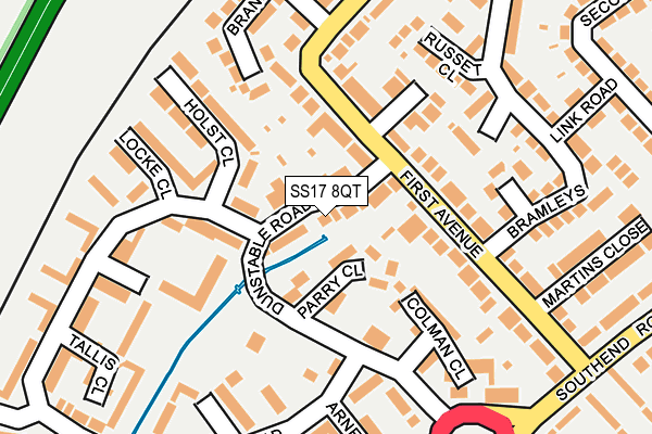 SS17 8QT map - OS OpenMap – Local (Ordnance Survey)
