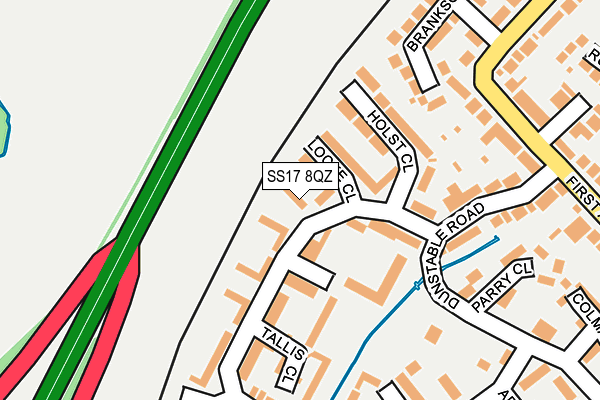 SS17 8QZ map - OS OpenMap – Local (Ordnance Survey)