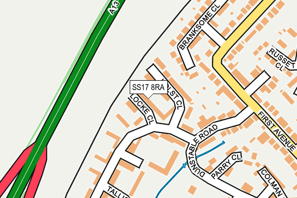 SS17 8RA map - OS OpenMap – Local (Ordnance Survey)