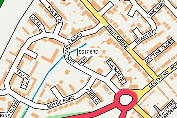 SS17 8RD map - OS OpenMap – Local (Ordnance Survey)