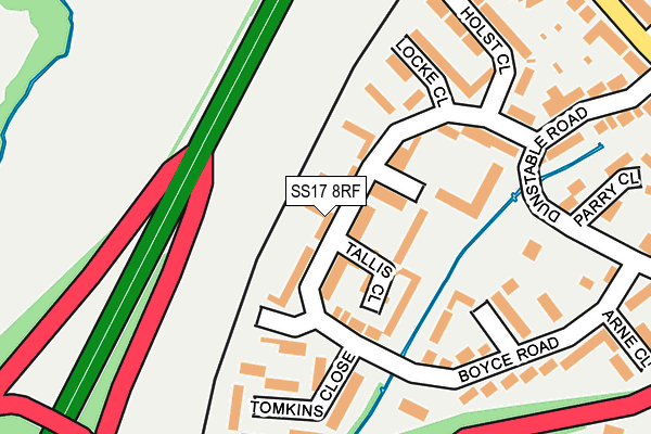SS17 8RF map - OS OpenMap – Local (Ordnance Survey)