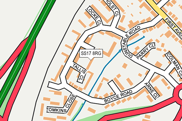 SS17 8RG map - OS OpenMap – Local (Ordnance Survey)