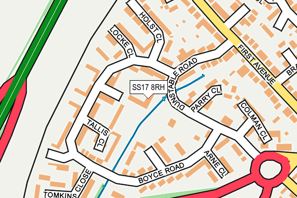 SS17 8RH map - OS OpenMap – Local (Ordnance Survey)