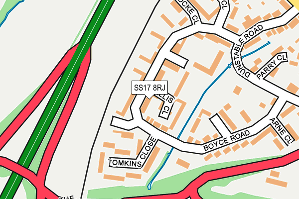 SS17 8RJ map - OS OpenMap – Local (Ordnance Survey)