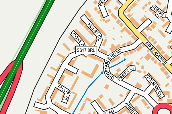SS17 8RL map - OS OpenMap – Local (Ordnance Survey)
