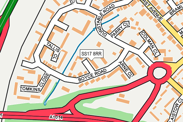 SS17 8RR map - OS OpenMap – Local (Ordnance Survey)