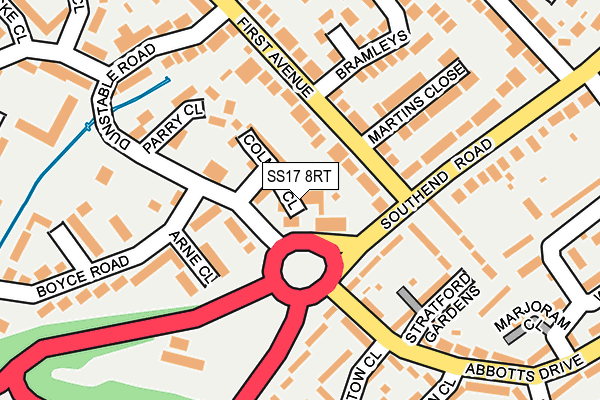 SS17 8RT map - OS OpenMap – Local (Ordnance Survey)