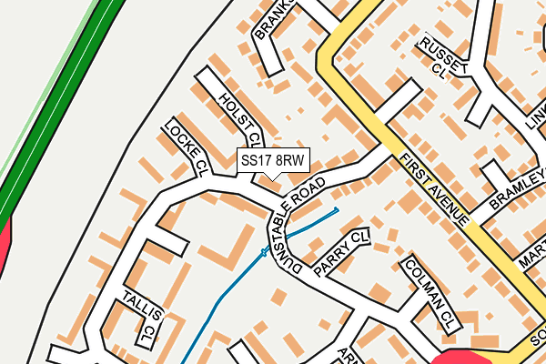 SS17 8RW map - OS OpenMap – Local (Ordnance Survey)