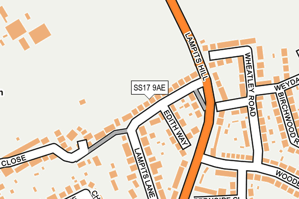 SS17 9AE map - OS OpenMap – Local (Ordnance Survey)