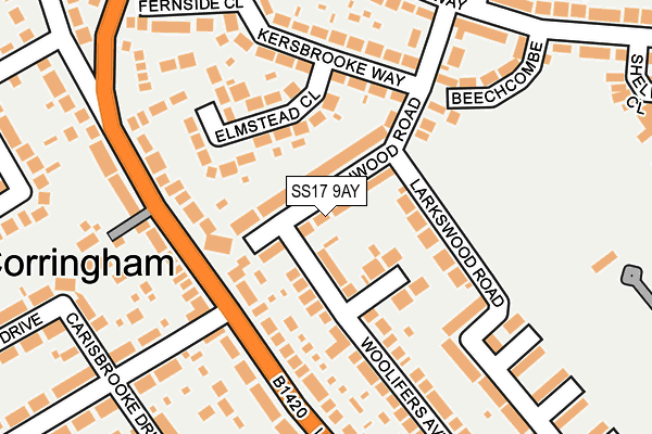 SS17 9AY map - OS OpenMap – Local (Ordnance Survey)