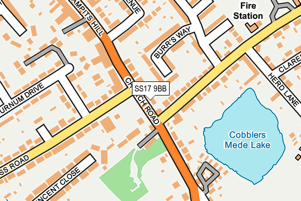 SS17 9BB map - OS OpenMap – Local (Ordnance Survey)
